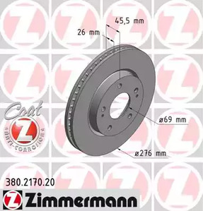 Тормозные диски ZIMMERMANN 380.2170.20