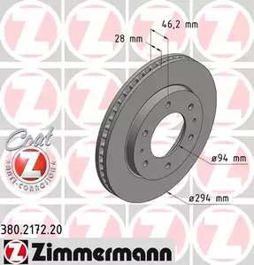 Тормозные диски ZIMMERMANN 380.2172.20