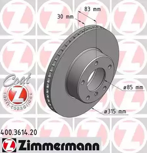 Тормозные диски ZIMMERMANN 400.3614.20