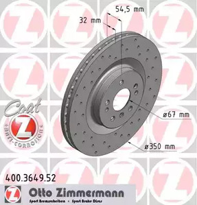 Тормозные диски ZIMMERMANN 400.3649.52