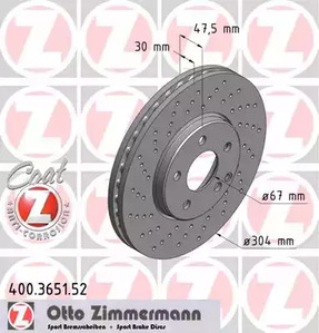 Тормозные диски ZIMMERMANN 400.3651.52