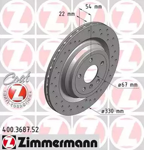 Тормозные диски ZIMMERMANN 400.3687.52