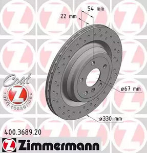 Тормозные диски ZIMMERMANN 400.3689.20