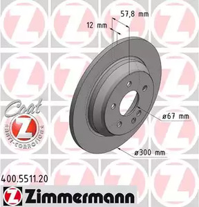 Тормозные диски ZIMMERMANN 400.5511.20