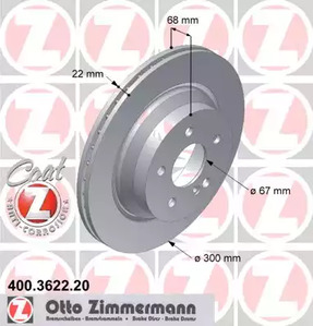 Тормозные диски ZIMMERMANN 400.3622.20