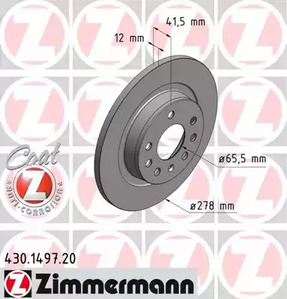 Тормозные диски ZIMMERMANN 430.1497.20