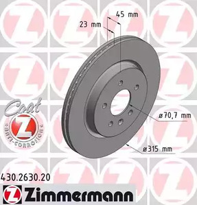 Тормозные диски ZIMMERMANN 430.2630.20