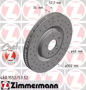 Тормозные диски ZIMMERMANN 460.1552.52
