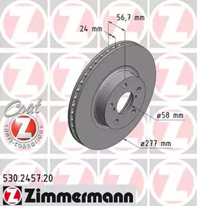 Тормозные диски ZIMMERMANN 530.2457.20