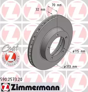 Тормозные диски ZIMMERMANN 590.2573.20