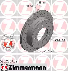 Тормозные диски ZIMMERMANN 590.2807.52