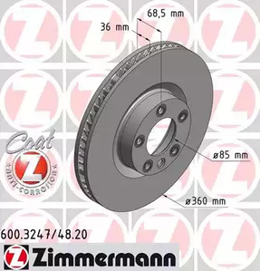 Тормозные диски ZIMMERMANN 600.3247.20