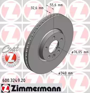 Тормозные диски ZIMMERMANN 600.3249.20