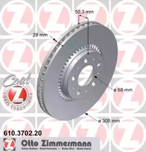 Диск тормозной ZIMMERMANN 610.3702.20