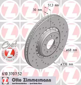 Тормозные диски ZIMMERMANN 610.3707.52